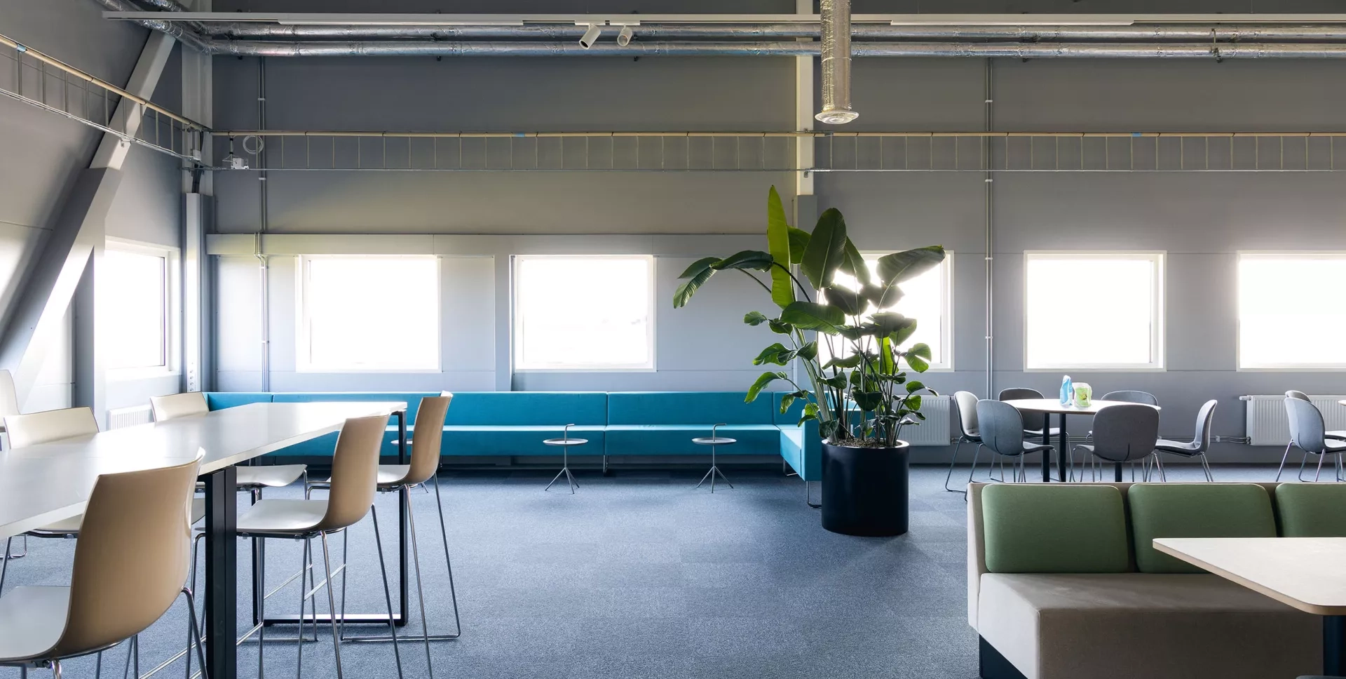 Lunchrummet på Ecolean Landskrona inrett av Yllw Factory